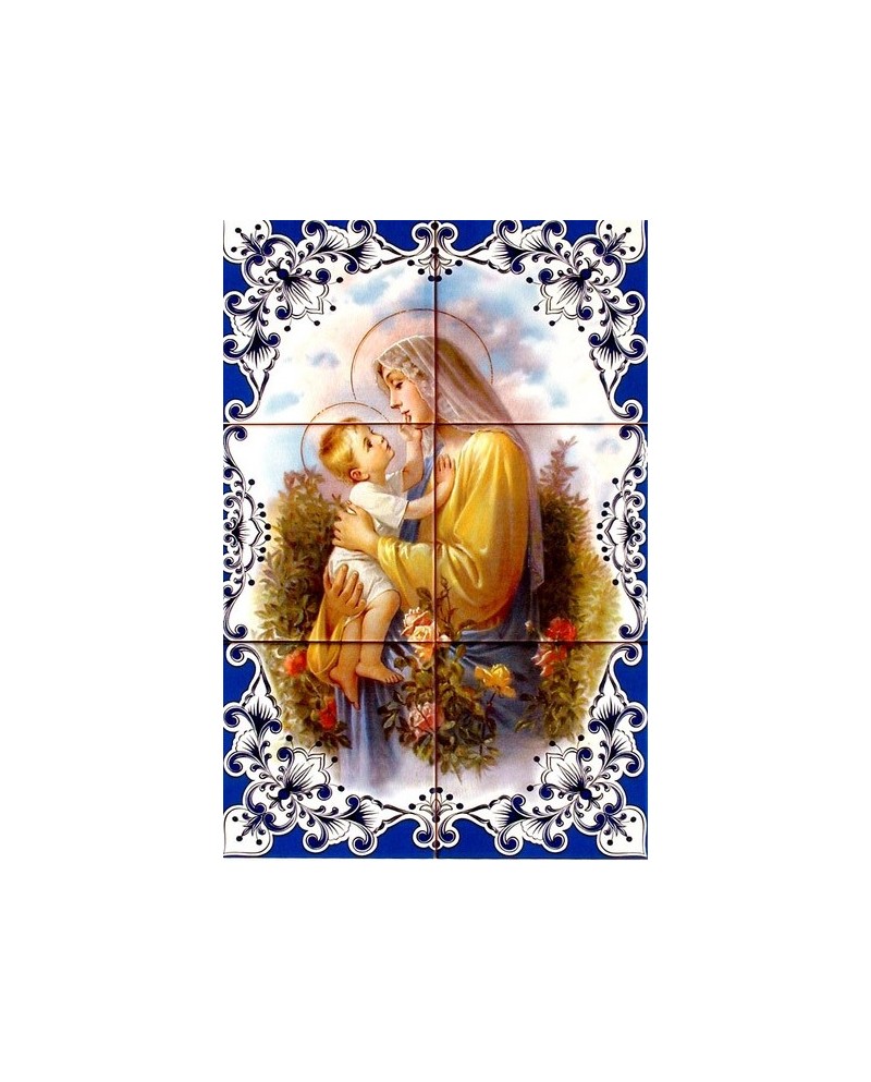 Piastrelle con l'immagine di Nostra Signora con bambino