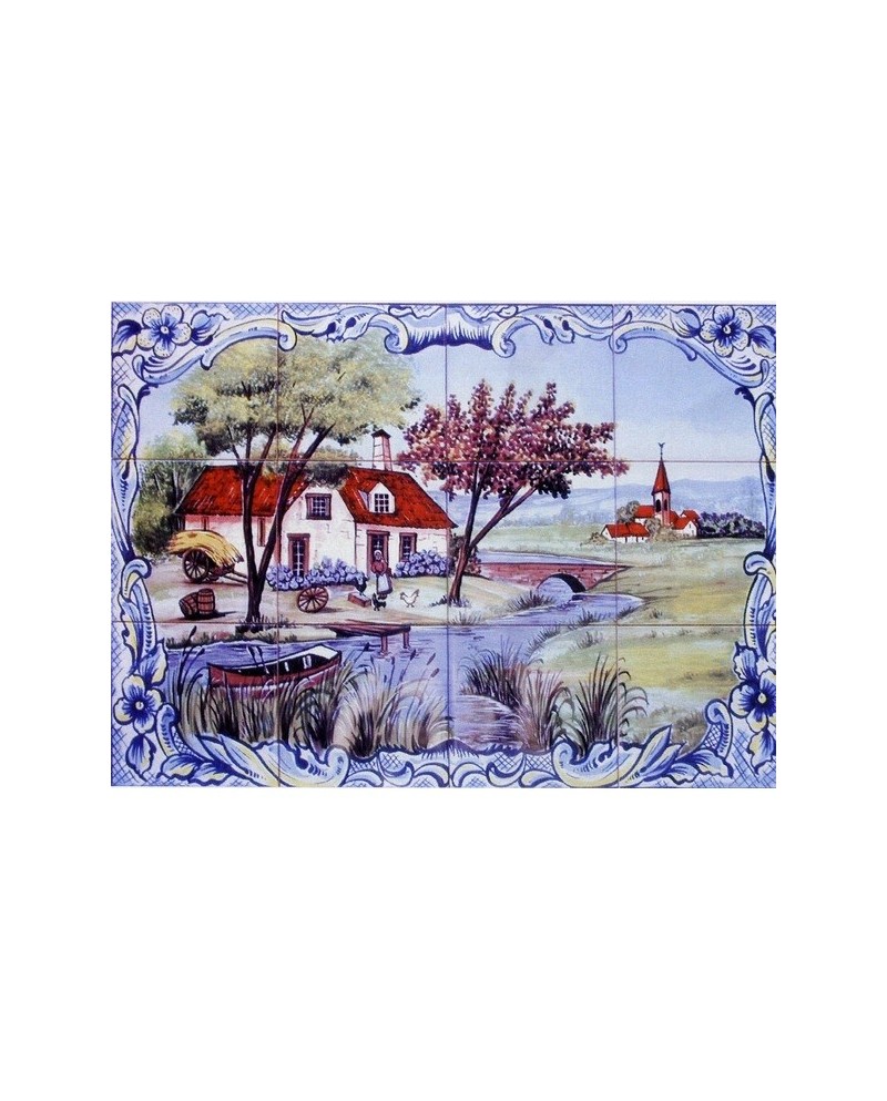 Azulejos con la imagen del paisaje de Campo