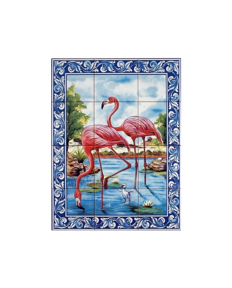 Azulejos com imagem﻿ dos flamingos