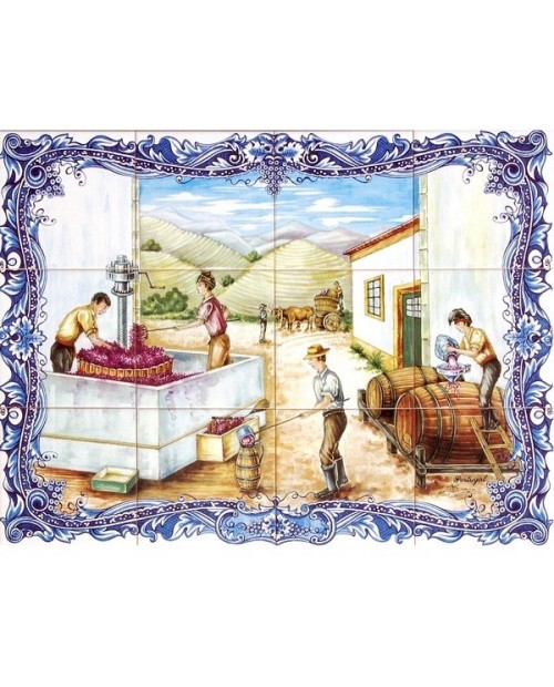 Tiles with the image of the Wine Harvest﻿