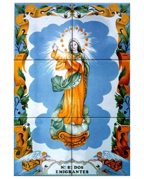 Azulejos con la imagen de la Señora de ﻿los emigrantes