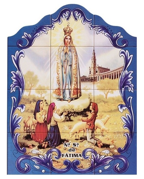 Azulejos con la imagen de Nuestra Señora de Fátima