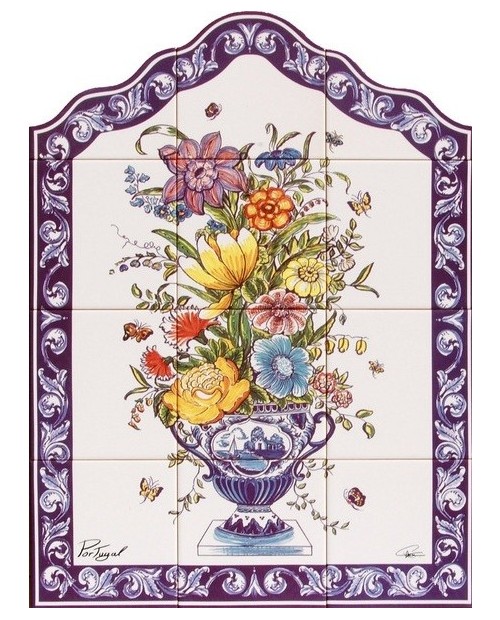 Carreaux avec l'image de Vase de fleurs