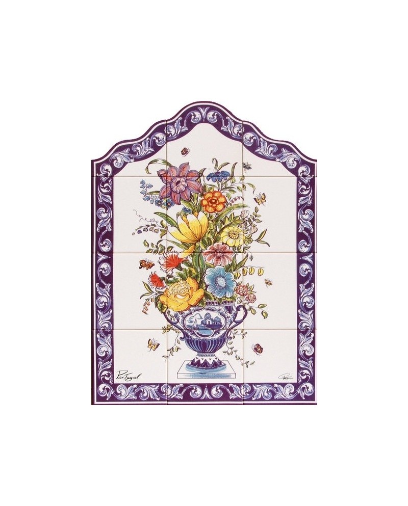 Azulejos com imagem﻿ de Jarra de Flores