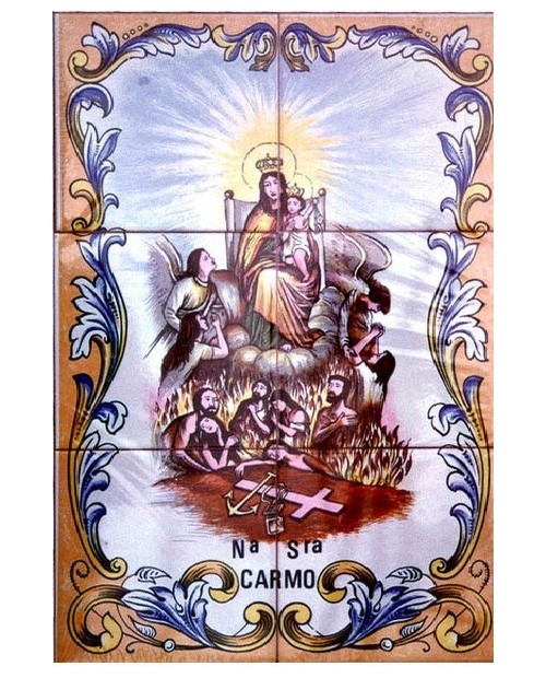 Azulejos con la imagen de la Señora Carmen