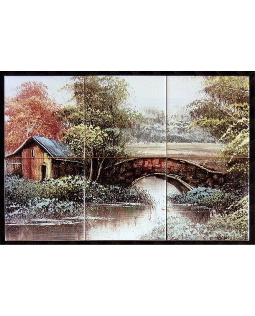 Azulejos com imagem﻿ de ponte no campo