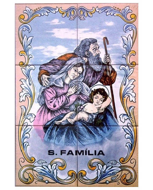 Azulejos con una imagen de la Sagrada Familia