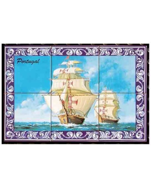 Tiles with the image of caravel﻿﻿﻿