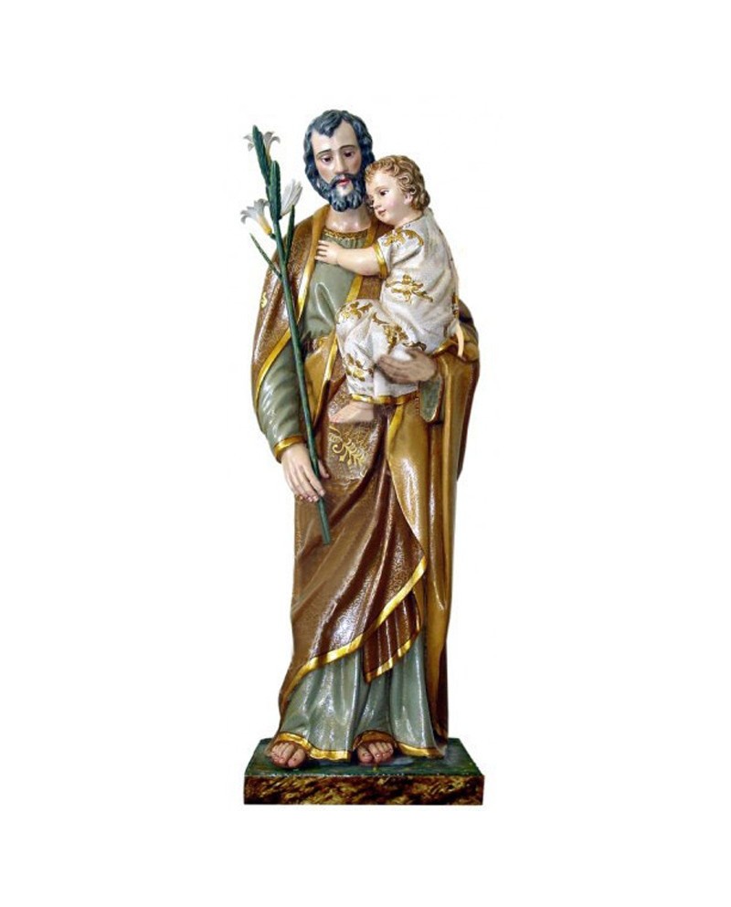 Statua in legno de ﻿﻿San Giuseppe con Gesù bambino﻿