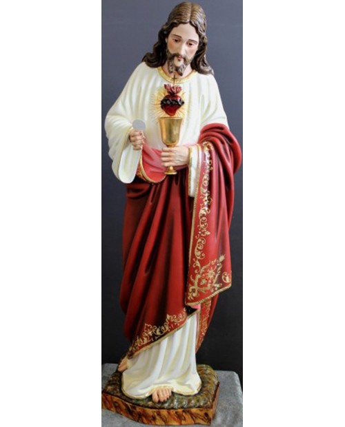 Wooden statue of the Sacred Heart of Jesus