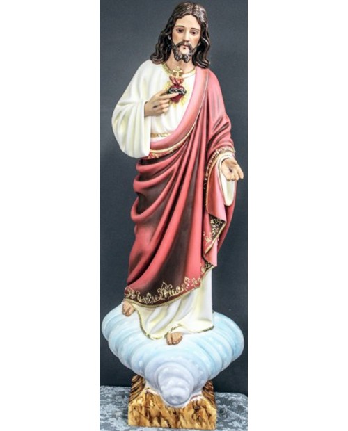 Estatua de madera del Sagrado Corazón de Jesus