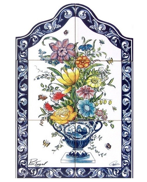 Carreaux avec l'image de Vase de fleurs