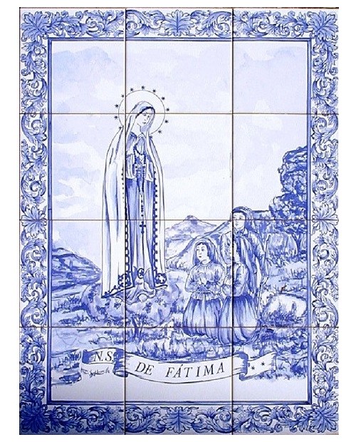 Piastrelle con l'immagine di Nostra Signora di Fatima