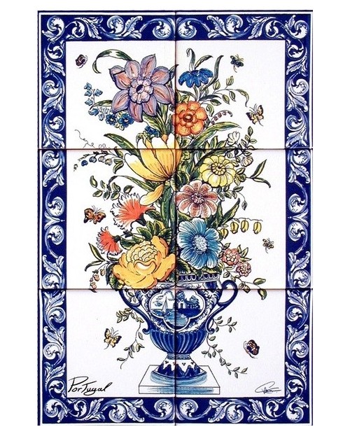 Azulejos com imagem﻿ de Jarra de Flores